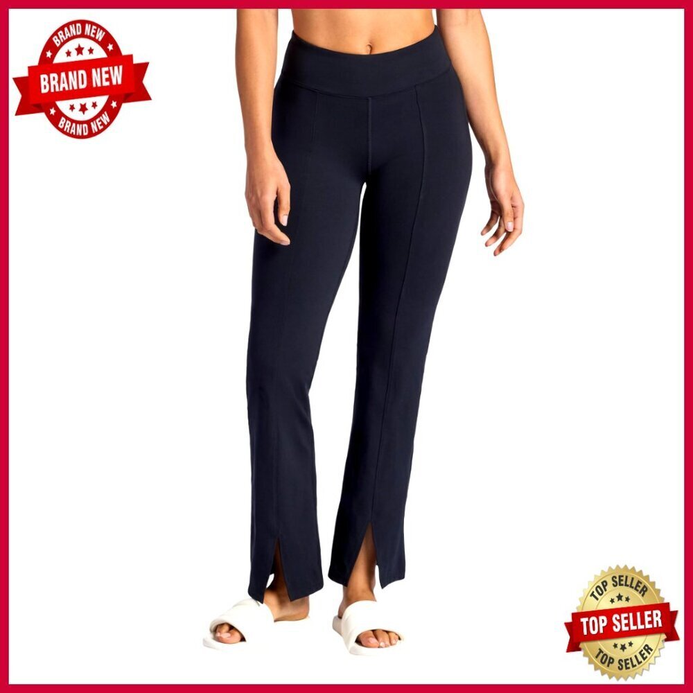 Slim Fit Yoga Pants, Moisture-Wicking Stretch Material, Flared Bottom